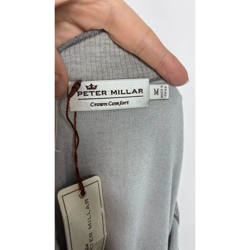 Peter Millar Crown Comfort Gray 70% Cashmere Blend Quarter Zip Sweater - Size M‎